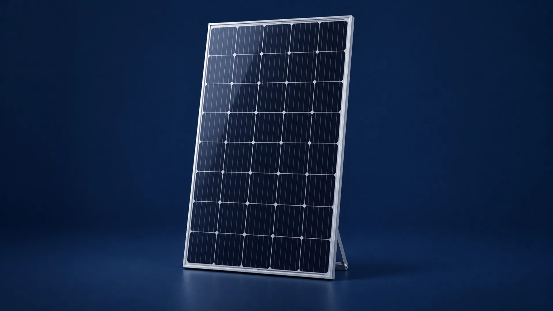 Complete solar photovoltaic module with its full frame visible, concept image